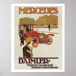Póster Vintage Mercedes Daimler Ad 2