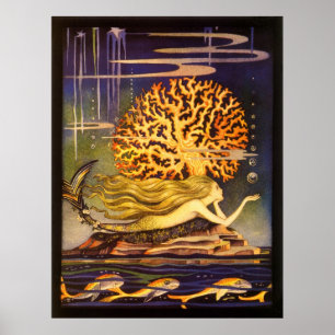 Poster Vintage Mermaid