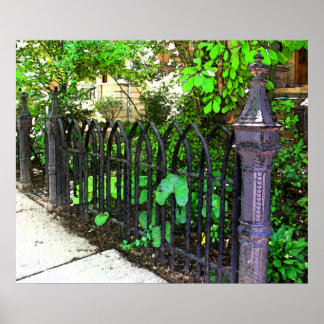 Póster Vintage Metal Garden Fence