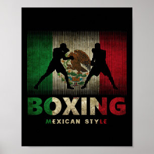 Poster Vintage mexicana Bandeira mexicana Boxing