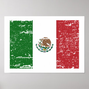Póster Vintage Mexico Flag