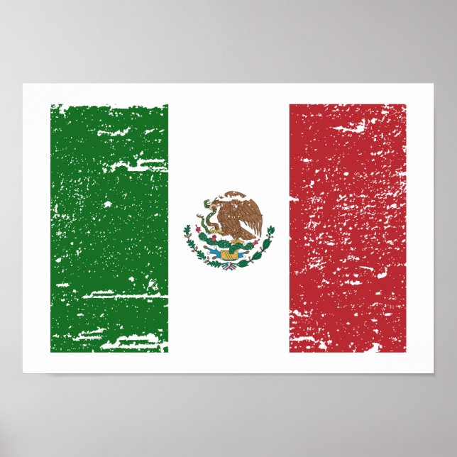 Póster Vintage Mexico Flag (Frente)