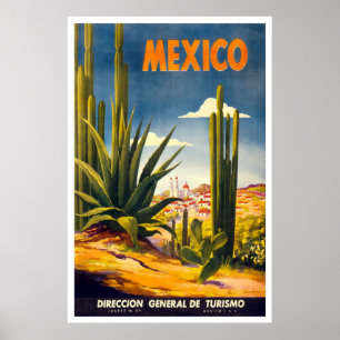 Póster Vintage Mexico Viagem Advertisement