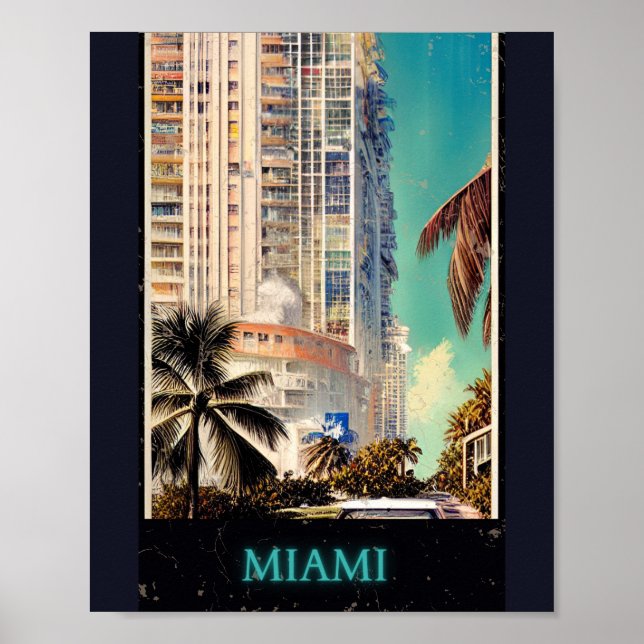 Poster vintage Miami (Frente)