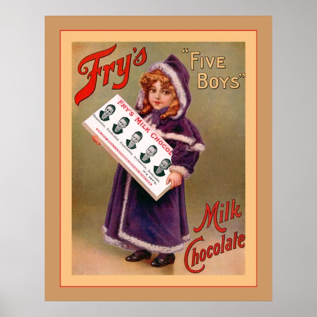 Póster Vintage Milk Chocolate ~ Publicidade Vintage (Frente)
