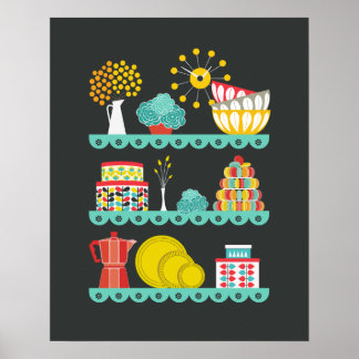 Poster Vintage Mod Kitchen