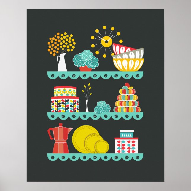 Poster Vintage Mod Kitchen (Frente)