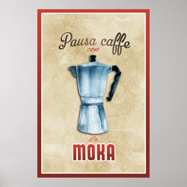 Poster Vintage Moka Coffee Maker italiano Retro (Frente)
