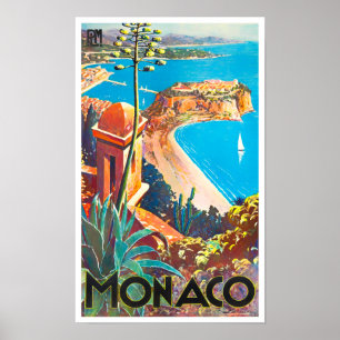 Poster vintage Mônaco Monte Carlo França