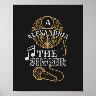 Poster Vintage Monograma - microfone musical engraçado