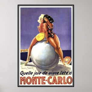 Póster Vintage Monte - Carlo, Monaco -