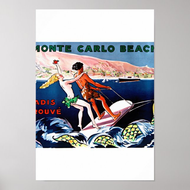 Poster vintage Monte Carlo Restaurado (Frente)
