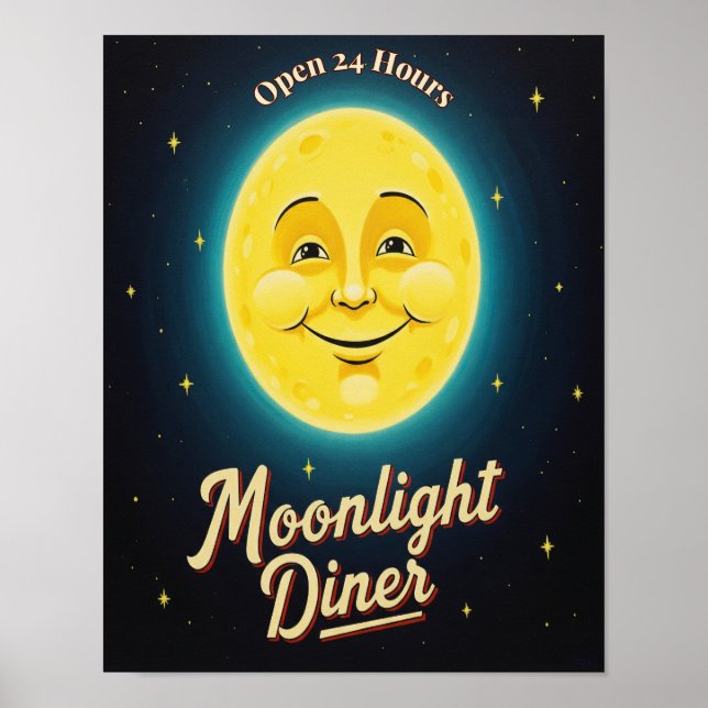 Poster Vintage Moonlight Diner (Frente)