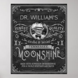 Poster Vintage Moonshine Hillbilly Medicine Cinza Persona