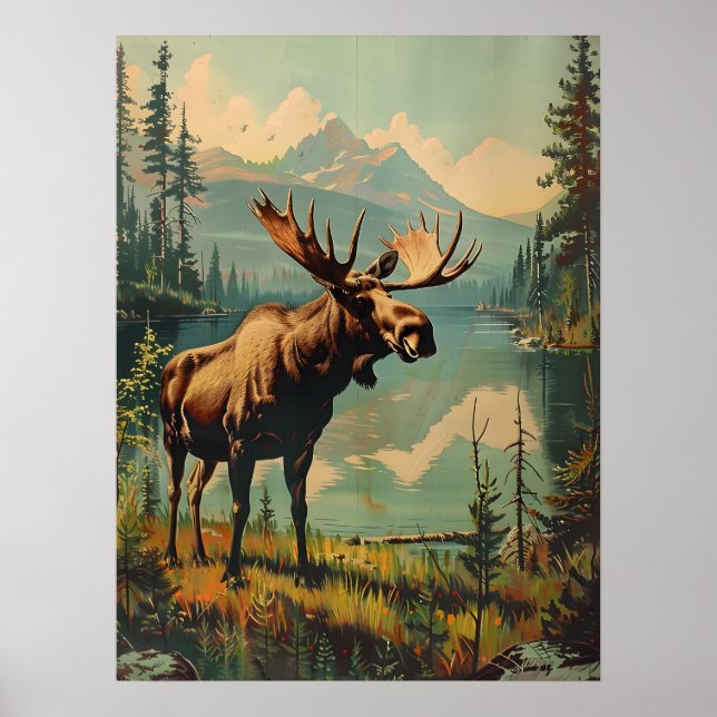 Poster Vintage Moose (Frente)