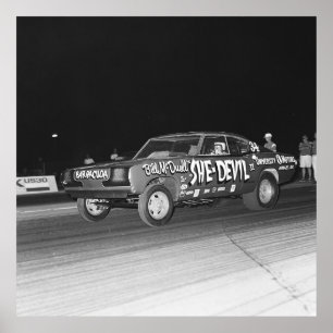 Poster Vintage Mopar Drag - Cuda - Ela Diabo