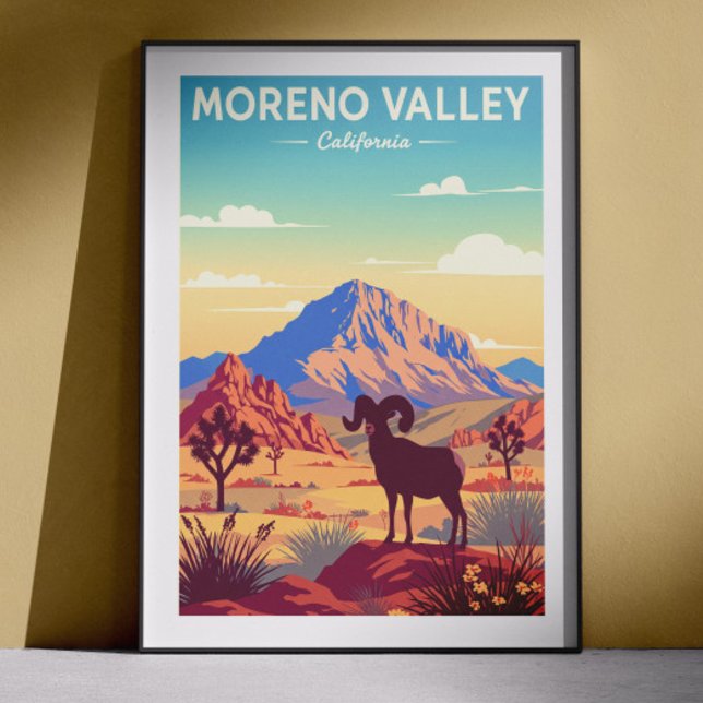 Poster Vintage Moreno Valley California (Criador carregado)