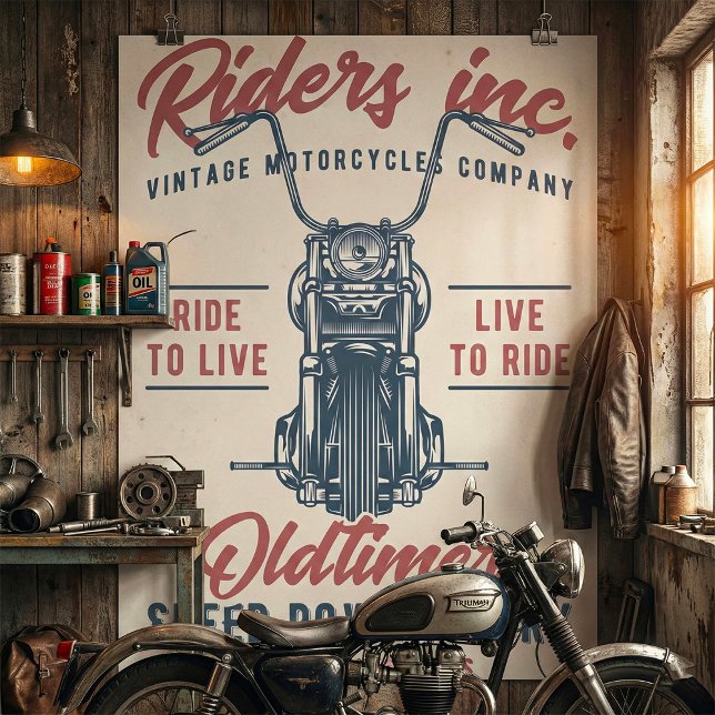 Poster Vintage Motorcycle Riders Inc (Criador carregado)