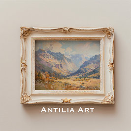 Poster Vintage Mountain Landscape Pintura de Tonalidade N