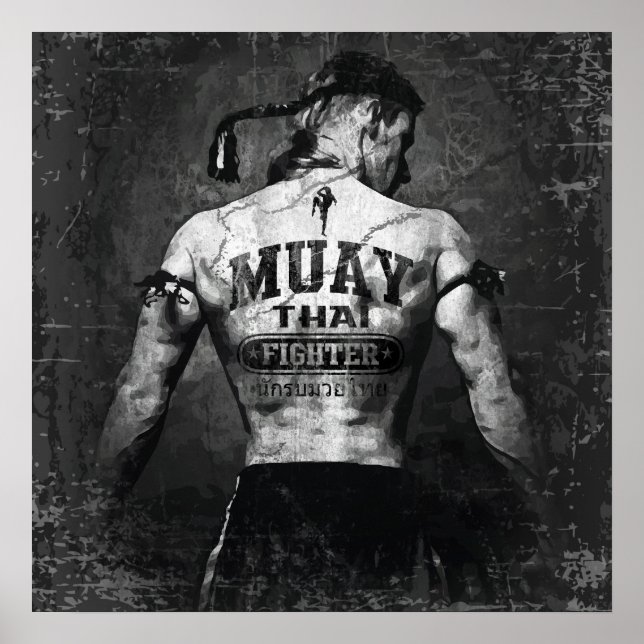 Póster Vintage Muay Thai Fighter (Frente)