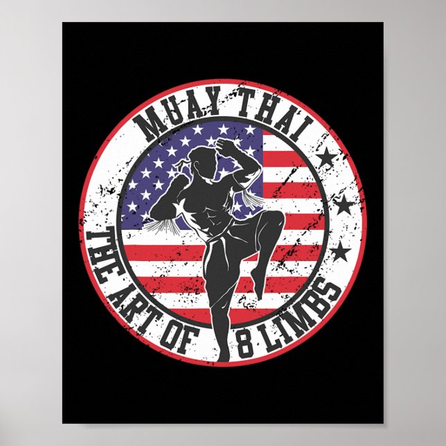 Poster Vintage Muay Thai Karate Boxing Martial Arts (Frente)