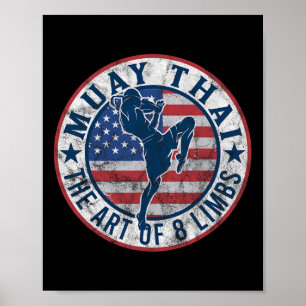 Poster Vintage Muay Thai Karate Boxing Martial Arts