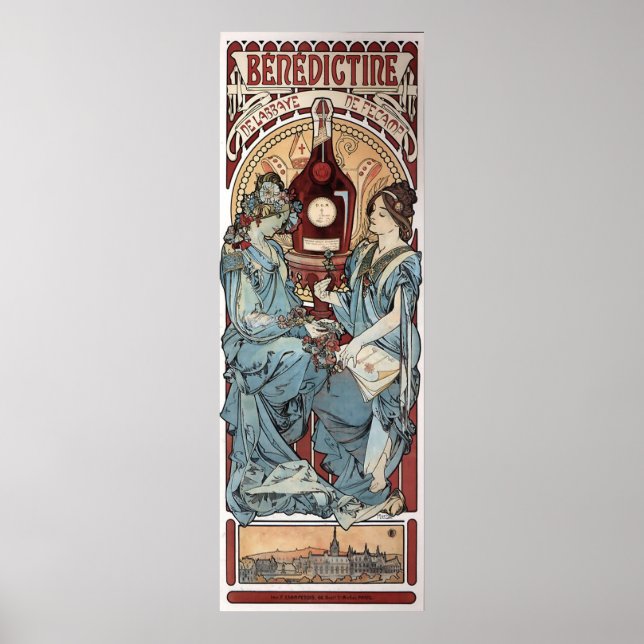 Poster Vintage Mucha Benedictine Anúncio (Frente)