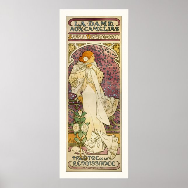 Poster vintage Mucha: La Dame aux Camélias (Frente)