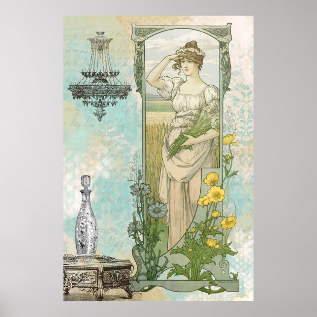 Poster *~* Vintage Mulher Vitoriana Art Nouveau AR23 (Frente)