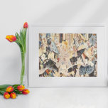 Póster Vintage Music, Art Deco Jazz, Rhapsody em Azul<br><div class="desc">Ilustração Vintage com design de música deco apresentando Rhapsody em Azul. Jazz e músicos clássicos com teclados e outros instrumentos musicais.</div>