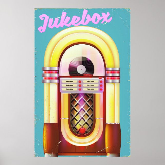Póster Vintage Music Jukebox (Frente)