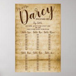 Poster Vintage Music Seating Chart