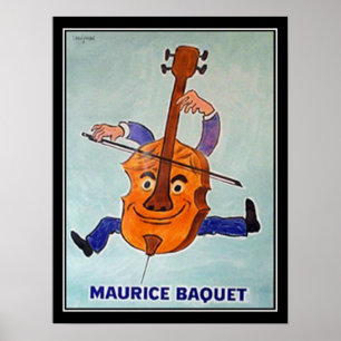 Poster vintage Musical Art Deco Cello