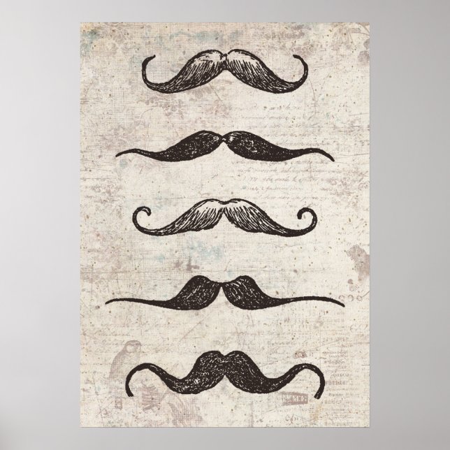Poster Vintage Mustache (Frente)