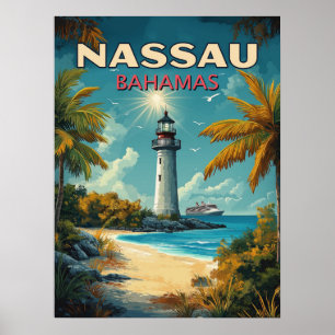 Poster Vintage Nassau Bahamas
