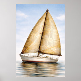 Poster Vintage Nautical Sailboat