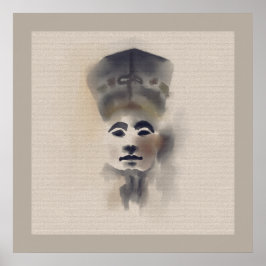 Poster Vintage Nefertiti Pharaonic Queen Papyrus Textura