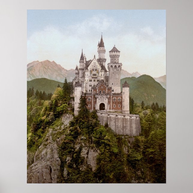 Póster Vintage Neuschwanstein Bayern 16" x 20" (Frente)