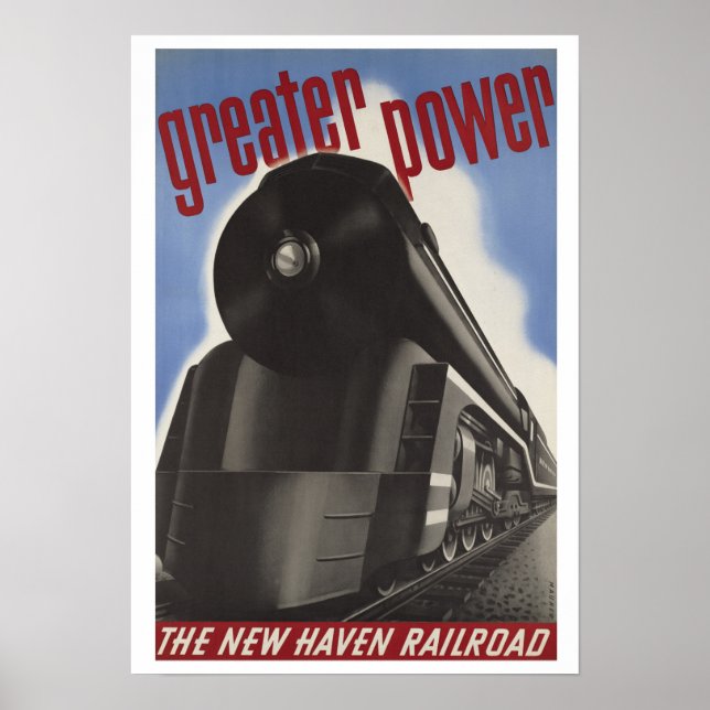 Poster Vintage New Haven Railroad Train (Frente)