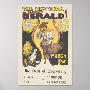 Poster Vintage New York Sunday Herald Cobrir