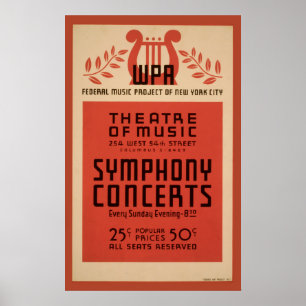 Poster vintage New York Theater Music WPA 1940