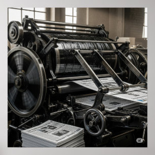 Poster Vintage Newspaper Press