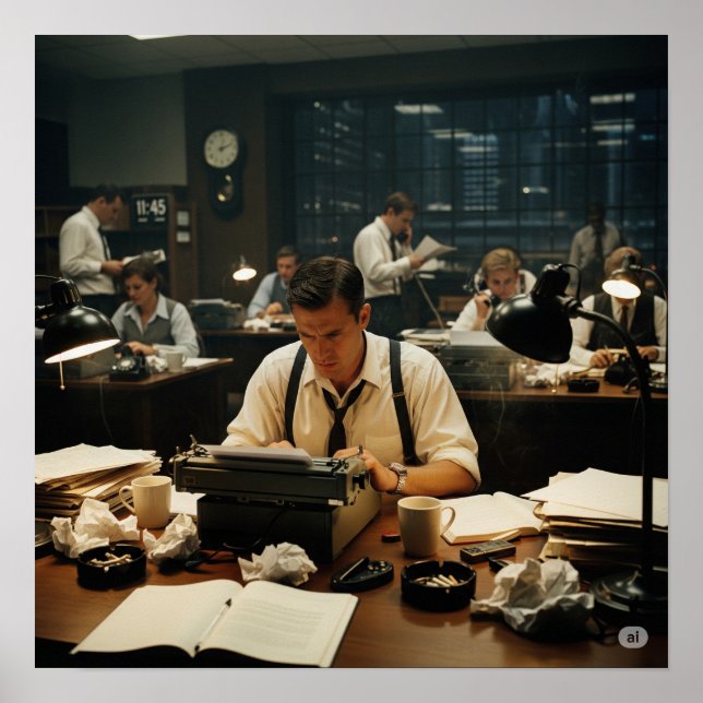 Poster Vintage Newsroom Graphic (Frente)