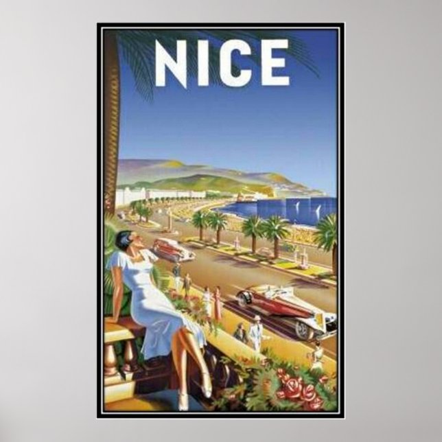 Poster Vintage Nice, França (Frente)