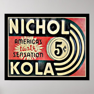 Poster Vintage Nichol Kola Advertisement
