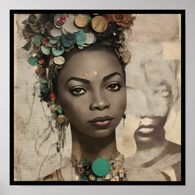 Poster vintage nina collage deco 4 (Frente)