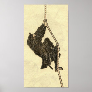 Poster Vintage Ninja 1800's Manga por Hokusai