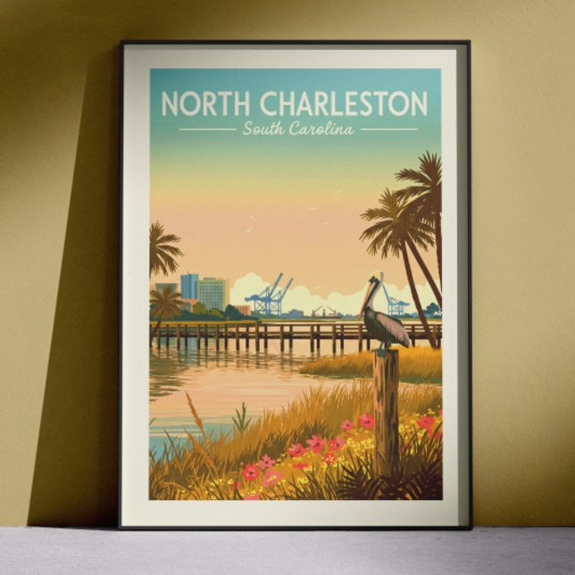 Poster Vintage North Charleston North Carolina (Criador carregado)