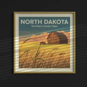 Poster Vintage North Dakota