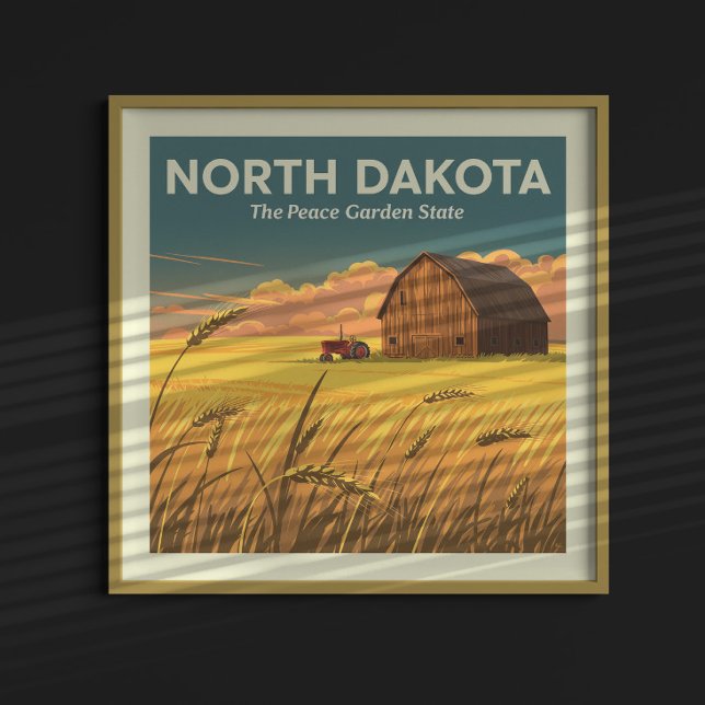 Poster Vintage North Dakota (Criador carregado)